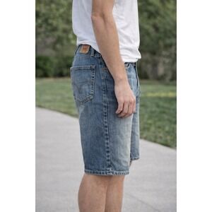 Levis 569 Loose Straight Mens Denim Shorts Med Wash Blue Sz 32 Jorts Y2K skater